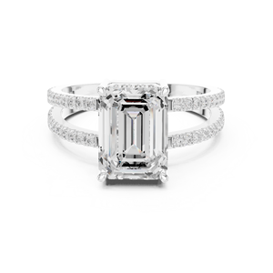 แหวนแต่งงานครบรอบแต่งงาน Aries Jewel แบบ Split Shank Halo ประดับเพชรทรง Emerald Cut 3 กะรัต DE VS1 เพชรเลี้ยงในห้องปฏิบัติการ ตัวเรือนทองคำแท้ 14K - Product Image 6