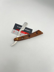 High Quality Wooden Handle Barber Men's Shaving <b>Razor</b> <b>Single</b> <b>Blade</b> Changeable with Stainless Steel <b>Blade</b> Turkish Shavette <b>Razor</b> - Product Image 6