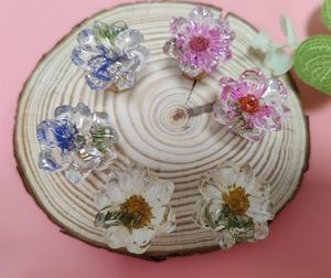 Resin Eco-Friendly Flower Cabinet Knob <b>Dried</b> Flowers Drawer Handles Door Pulls Modern Europe Simple Home Decor - Product Image 5