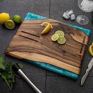 Elegant Handmade Wooden <b>Epoxy</b> Kitchen Board for Dining <b>Table</b> Natural Hardwood <b>Resin</b> Cutting Board for Healthy Cooking - Product Image 3