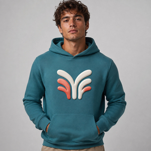 Sudadera con capucha para hombre, elegante, con estampado en relieve y gráficos texturizados, tela cómoda y un ajuste contemporáneo para la moda urbana y el uso de fin de semana. - Product Image 1