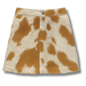 Falda lápiz de piel de vaca auténtica - Hecha a mano, estilo vintage, de cuero y piel auténtica estampada, talla XS, pieza llamativa de invierno - Product Image 1
