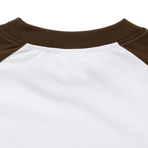 Camiseta Raglán de Algodón 100% de Alta Calidad al por Mayor, Color Block, para Hombre y Mujer, con Impresión de Logotipo Personalizado, Manga Larga, Estilo Universitario - Product Image 3