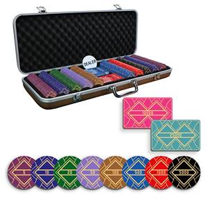Juego de Fichas de Póker Quadragon de 300/500 Piezas con 10/20 Placas, Fichas de Cerámica de 40/45/50 mm, 10/14/17 g, Incluye Bandeja - Product Image 1