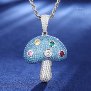 Colgante de Moissanita en Forma de Hongo - Colgante de Moissanita Personalizado en Plata 925, Colgante de Hongo en Plata, Joyería de Plata Hecha a Mano - Product Image 2