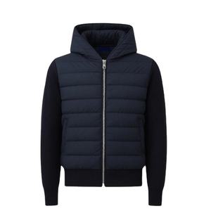 Veste hybride zippée coupe ajustée pour hommes sur mesure en usine pour le printemps automne chaud avant rembourré et dos en laine - Product Image 4
