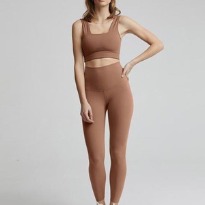 Conjuntos Deportivos de 2 Piezas para Mujer, Leggings Sólidos de Cintura Alta con Sujetador Deportivo Elástico Acolchado, Ropa de Gimnasio de Talla Grande - Product Image 6