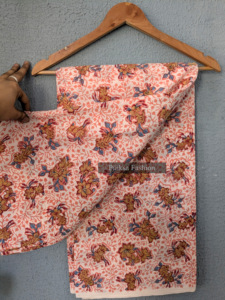 Tela de Algodón 100% Sostenible, Estampada a Mano, Diseño Floral Étnico de Jaipur, Textil de Algodón para Ropa de Mujer y Decoración del Hogar - Product Image 2