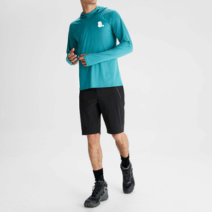 Camiseta con Capucha de Manga Larga para Hombre, Informal, de Alta Calidad, con Logotipo Personalizado en el Frente, Talla Grande, Transpirable, de Secado Rápido, Ajustada, 100% Algodón - Product Image 4