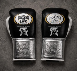 Personalized No Boxing No Life Championship Line Red MMA Sanda Stretch Leather Lace-Up Closure Non-Slip Boxing <b>Gloves</b> - Product Image 4