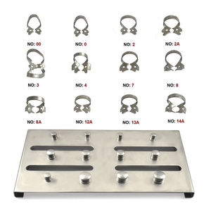 Juego de 13 pinzas de goma dental de acero inoxidable con revestimiento de color, pinzas de aislamiento endodóntico, kit profesional de restauración dental. - Product Image 2