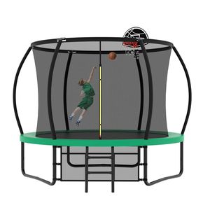 Trampolino all'aperto della zucca di 10FT con la rete e la scala del recinto del canestro di pallacanestro per uso del parco del trampolino - Product Image 5
