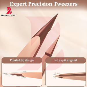 Pince à épiler de précision à pointe fine de qualité supérieure, en acier inoxydable, pour extensions de cils - Product Image 3
