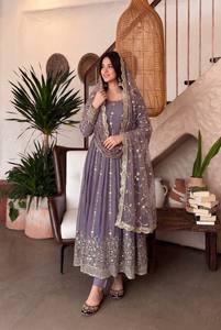 Indian Pakistani Beautiful Designer Anarkali Silk Fabric Fancy Printed <b>Party</b> Wear Floral Gown Traditional Women Ethnic Wear - Product Image 1