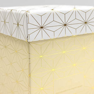 Caja de Regalo Cuadrada para Bebidas de Papel de Arte Premium, Estructura Especial con Solapa Abatible, Estampado en Lámina Dorada, Diseño Multicapa, Personalizable - Product Image 2