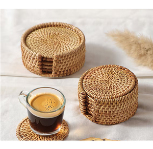 Sous-verres et sets de table en rotin naturel biodégradable pour maisons éco-responsables - Product Image 5