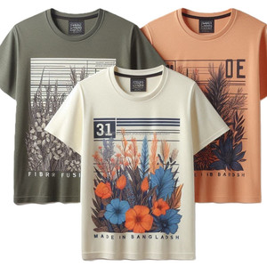 T-shirts imprimés de style streetwear pour hommes en coton tricoté fin à col rond manches courtes conceptions uniques imprimés personnalisés ODM de haute qualité - Product Image 2