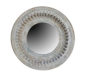 Designer Circular Accent <b>Mirror</b> for Modern Homes Textured Artisan Border with Sophisticated Vintage Appeal - Product Image 2
