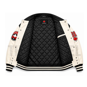 Chaqueta Varsity de Lana Personalizada para Hombre, Diseño de Parches, Impermeable, de Secado Rápido, Estilo Vintage, para Invierno y Actividades al Aire Libre, Personalizable - Product Image 3