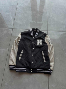 OEM Men's Stand Collar Classic Varsity Letterman Baseball College <b>Jacket</b> With White <b>Leather</b> Strip <b>Winter</b> Heated <b>Jacket</b> - Product Image 5