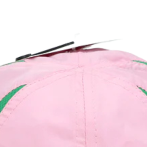 AKA Featherlite <b>Hat</b> Pink Adjustable Baseball <b>Cap</b> with Green Embroidered Crest Lightweight Sorority Casual Headwear - Product Image 5
