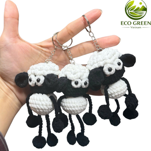 <b>Cute</b> Crochet Bear Rabbit Frog Animal Keychain Handmade Plush Pendant for <b>Purse</b> Backpack Decoration - Product Image 3
