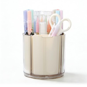 Bamboo Wood <b>Rotating</b> Pen Holder Multi-Compartment <b>Desk</b> Organizer Wholesale - Product Image 3