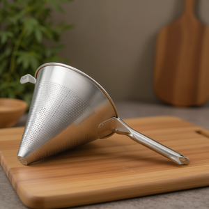 Colino conico in acciaio inox, setaccio da cucina perforato per cucinare - Product Image 3