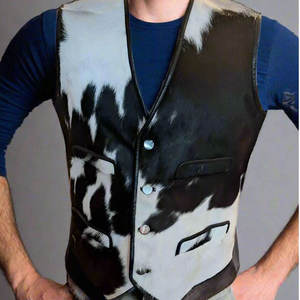 Veste en cuir de vachette pour homme, de haute qualité, confortable et légère, design tendance, OEM/ODM. - Product Image 1