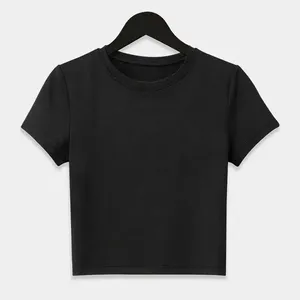 T-shirt graphique ajusté à logo personnalisé pour femme, T-shirts de fitness, Crop tops pour femme - Product Image 1