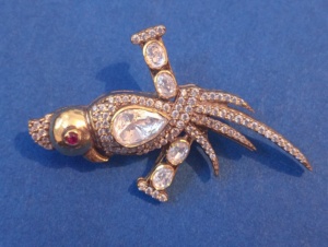 Broche vintage en argent 925 motif paon, sertie de cristaux et strass taille poire, bijou de luxe unisexe pour le quotidien, idée cadeau - Product Image 3