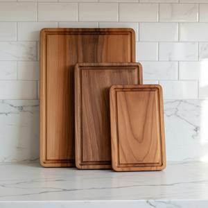 Tabla de Cortar Rectangular de Madera de Acacia Sólida, 1.5 cm de Grosor, Apta para Lavavajillas, Sostenible y Duradera, para Cocina - Product Image 1
