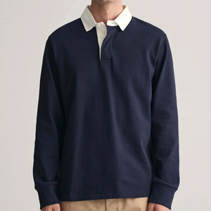 Polo à manches longues pour homme de haute qualité, personnalisation de la marque, tissu léger, vêtements décontractés pour les vacances, les stations balnéaires, les activités de plein air et le streetwear - Product Image 5