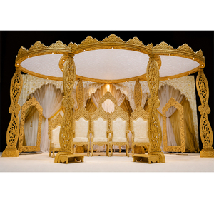 Dernier modèle de mandap en bois à motifs paisley pour mariage, allemand, sculpté à la main, ancien modèle de mandap en bois à motifs paisley pour mariage, USA - Product Image 1