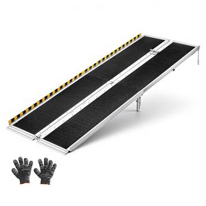 Rampa Plegable Portátil de Aluminio Antideslizante de 7 pies para Sillas de Ruedas Manuales, Capacidad de 800 Libras, Accesibilidad para Sillas de Ruedas en Umbral de Puerta - Product Image 1
