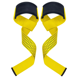 Sangles de maintien ajustables en coton de qualité supérieure, antidérapantes, rembourrées roses, pour hommes et femmes, pour la musculation et l'entraînement en salle de sport - Product Image 2