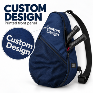 Sac de transport pour raquette de squash bleu marine, design personnalisé avec poche avant zippée en mesh et sangle réglable pour équipement de terrain - Product Image 4