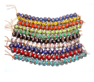 Cuentas de Vidrio Redondas de 12 mm, 8 Pulgadas, Colores Mezclados, Rayas de Cobre, Separadores Sueltos para Fabricación de Joyería, Excel Exports STR-251 - Product Image 6