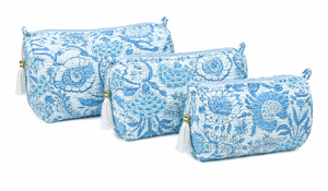 Ensemble de trousses de toilette multifonctions Serene matelassées à pois avec fermeture éclair, écologiques, légères, à poignée souple - Coton durable - Product Image 6