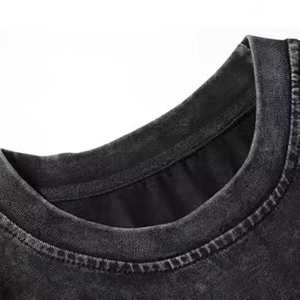 เสื้อยืดยูนิเซ็กซ์คุณภาพสูง ล้างสีแบบแอซิด แห้งเร็ว แขนสั้น ผ้าทอ พิมพ์ลายโลโก้ สไตล์ฤดูร้อน ทรงโอเวอร์ไซส์ - Product Image 3