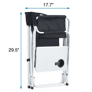 Sedia da Regista Pieghevole Leggera a 2 Pezzi con Tavolino Laterale e Tasche Portaoggetti, Imbottita per Interni/Esterni - Product Image 5