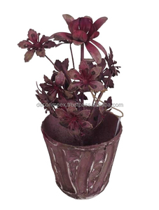 Bouquet rouillé décoratif arbre Pot de fleur plantes noël couleur naturelle multi feuille de fer en gros intérieur noël à la main - Product Image 2
