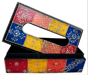Estuche para pañuelos Royal Classic pintado a mano en India - Product Image 1