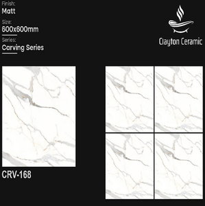 Azulejos de Porcelana de Lujo con Acabado Mate para Piso, Antideslizantes, CLAYTON CERAMIC 600x600mm - Product Image 2