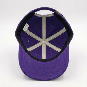 Unisex Solid <b>Purple</b> Baseball Cap 6-Panel Twill Cotton Fitted <b>Hat</b> Contrast Color Brim Casual Style Adult Spring Summer - Product Image 3