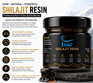 Résine de Shilajit Pur de l'Himalaya Certifiée Leb 30g – Shilajit Premium Riche en Acide Fulvique pour l'Énergie et les Performances Optimales pour Hommes - Product Image 2