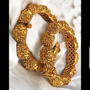 18K Gold Plated <b>Copper</b> & Brass Geometric <b>Bangle</b> with Zircon Pearl Diamond - Product Image 1