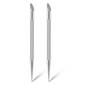 Ponceuse à ongles et repousse-cuticules 2-en-1 en acier inoxydable UBI – Outil de manucure durable à double extrémité avec éliminateur de vernis - Product Image 4