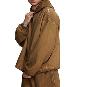 Sudadera con Capucha Personalizada para Hombre, 350g, Algodón Lavado al Ácido, Lisa, Talla Grande, Felpa, Manga Larga, 2026 - Product Image 3