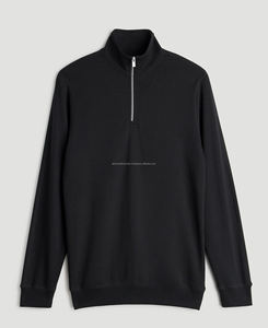 <b>Men's</b> Premium Quality Winter Slim <b>Half</b> <b>Zip</b>-Up <b>Sweatshirt</b> 100% Cotton Breathable Solid Pattern Embroidered Digital Printing XL - Product Image 4